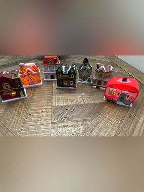 Festive Miniature Plastic Holiday Village